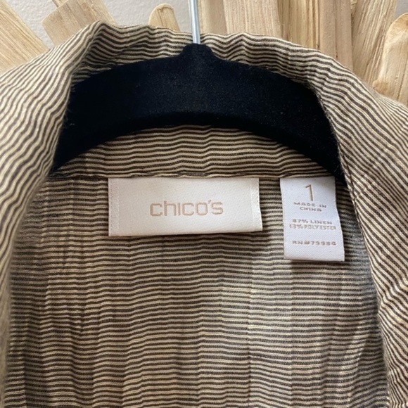 Chico’s Taupe Winched Waist Lightweight Jacket. - Picture 8 of 13